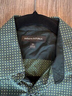 Banana Republic Slim Fit Dress Shirt - Blue & Green - XS